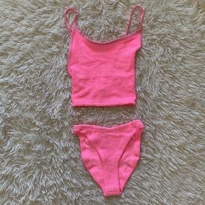 NWT Hunza G open back bikini set in bubblegum